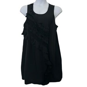 Banana Republic silk sleeveless ruffle shift dress size XL little black dress
